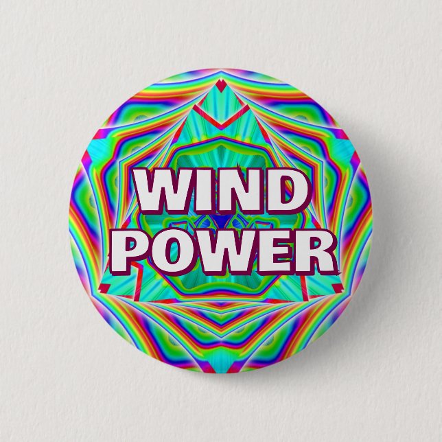 WIND-POWER (Sie können die Wörter ändern) Button (Vorderseite)