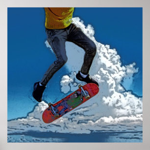 Wind reiten - Skateboarder Poster