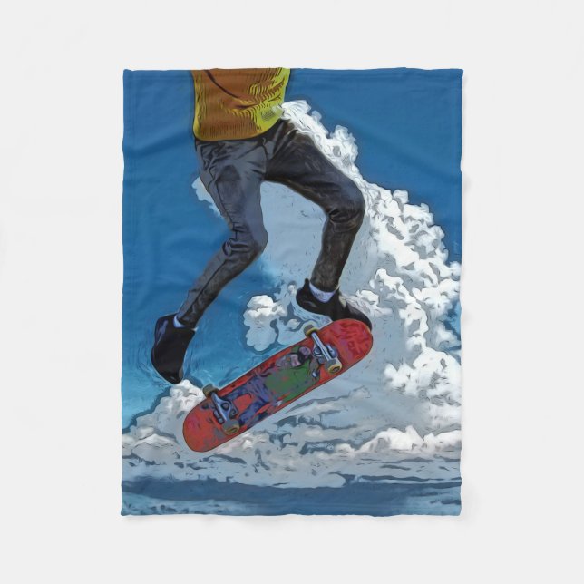 Wind reiten - Skateboarder Poster Fleecedecke (Vorderseite)