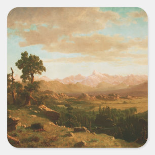 Wind River Country - Albert Bierstadt Quadratischer Aufkleber