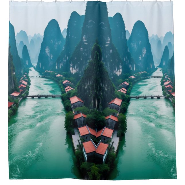Wind River Dreamscape - Landschaftliche Aussicht a Duschvorhang (Vorderseite)