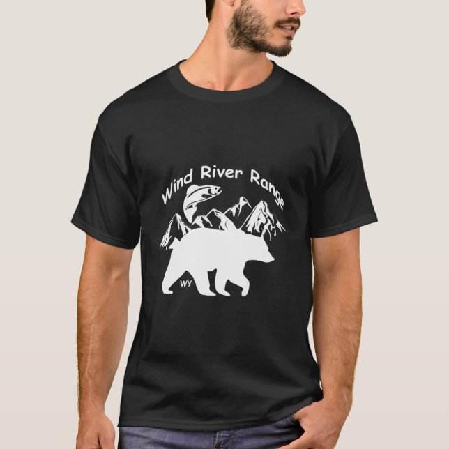 Wind River Range Wy Fish Mountains Bears T-Shirt (Vorderseite)