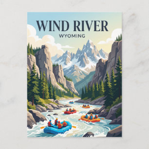 Wind River Wyoming, USA, Wildwasser-Rafting Postkarte