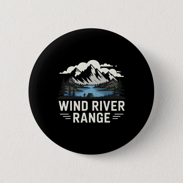 Wind Rivers Range Wandern Camping Klettern Wildnis Button (Vorderseite)