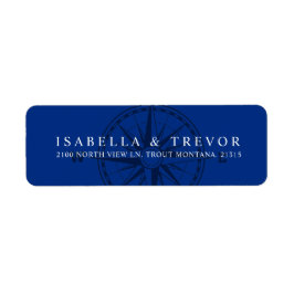 Wind Rose Compass Nautical Blue Rücksendeadresse