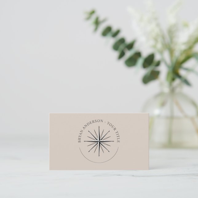 Wind Rose Compass - Nautical Business Card Visitenkarte (Stehend Vorderseite)