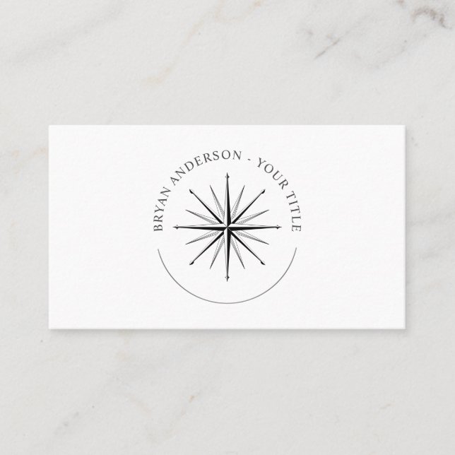 Wind Rose Compass - Nautical Business Card Visitenkarte (Vorderseite)