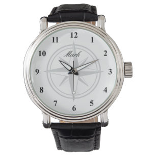Wind Rose Kompass Sterndesign individuelle Männer Armbanduhr