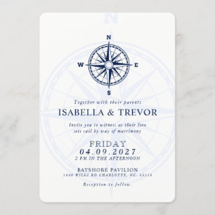 Wind Rose Nautic Wedite Einladung