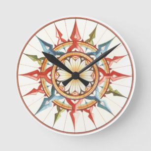 Wind rose runde wanduhr
