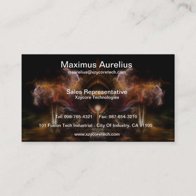 Wind Storm Fraktal Art Business Card Visitenkarte (Vorderseite)