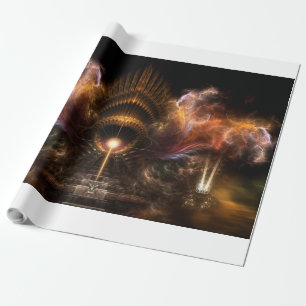 Wind Storm Fraktal Art Wrapping Paper Geschenkpapier