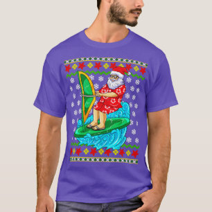 Wind Surf Santa Claus Ugly Weihnachtskraut T-Shirt