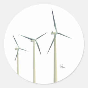 Wind Turbine Classic Round Aufkleber