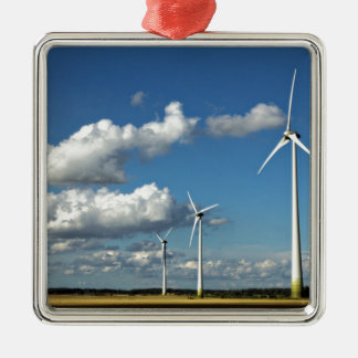 Wind turbines on the roadside silbernes ornament
