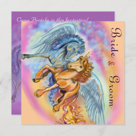 Wind und Flamme Romantische Einhorneinladung Einladung