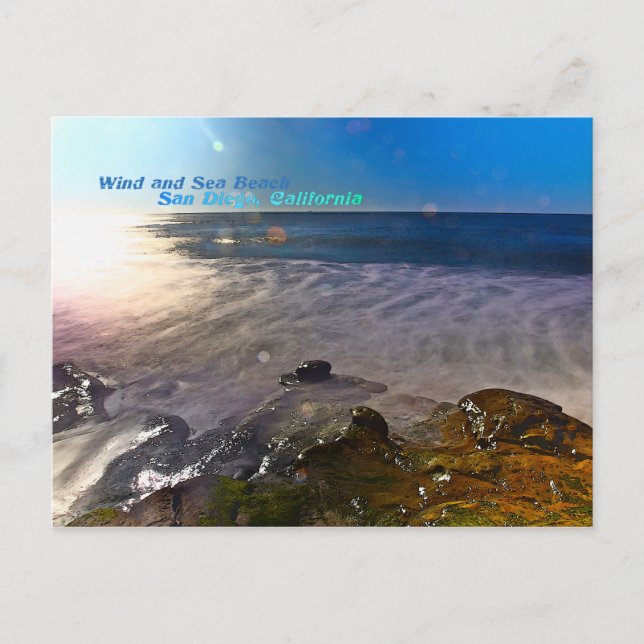 Wind und Sea Beach, San Diego Kalifornien Postkarte (Vorderseite)