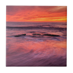 Windansea Beach Roter Sonnenuntergang Fliese