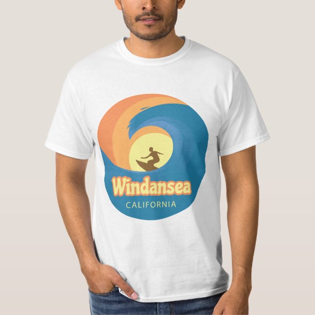 Windansea Kalifornien surfendes T-Shirt (Vorderseite)
