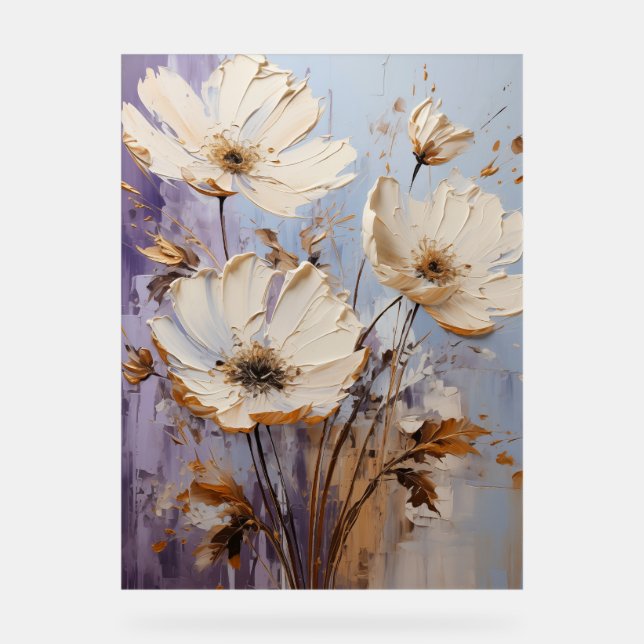Windblume - Impasto Floral Acrylschild (Vorderseite)