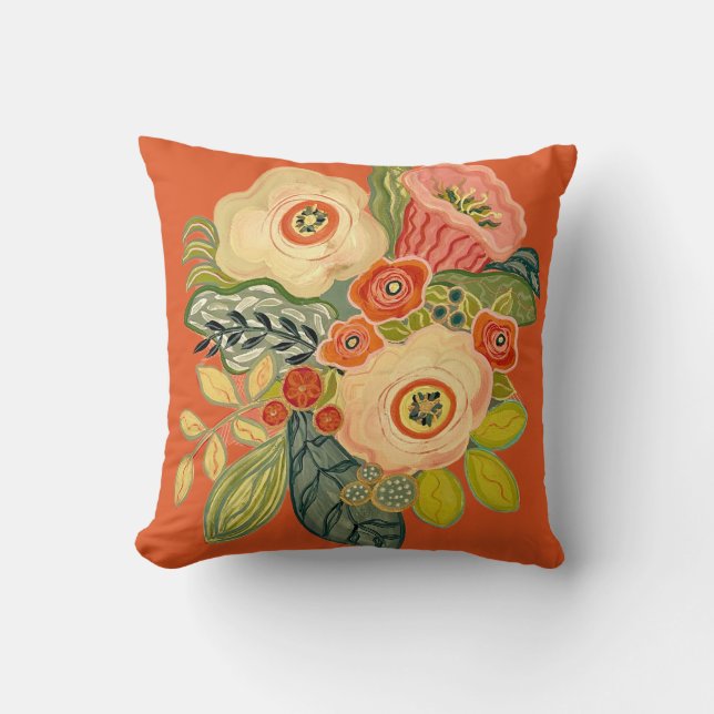 Windblume und Trumpet - Burnt Orange Kissen (Vorderseite)