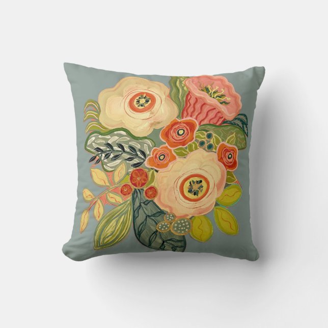 Windblume und Trumpet - Silver Sky Kissen (Vorderseite)