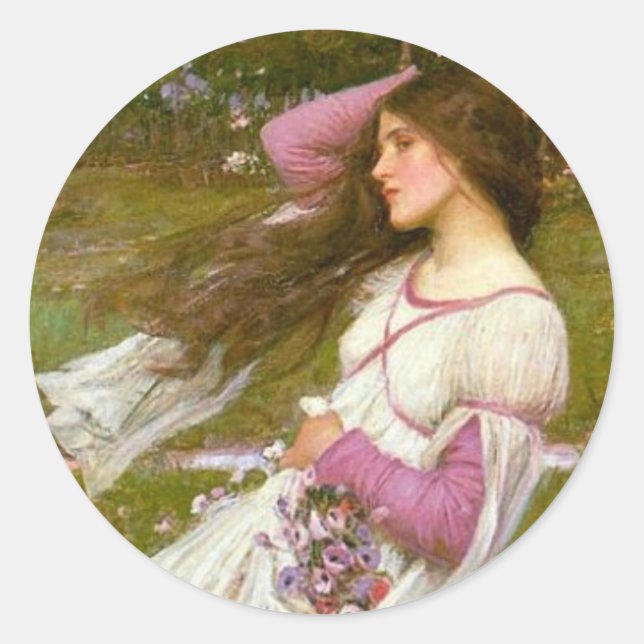 Windblumen Runder Aufkleber (Vorderseite)