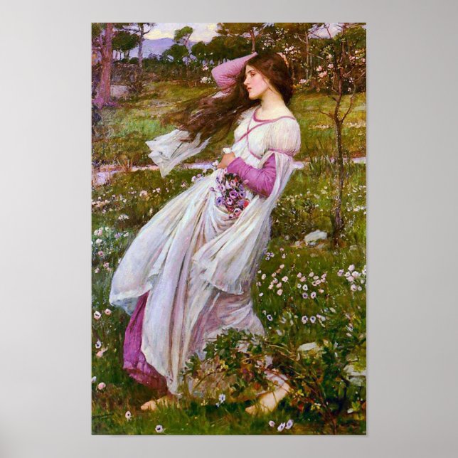 Windblumen von John William Waterhouse Poster (Vorne)