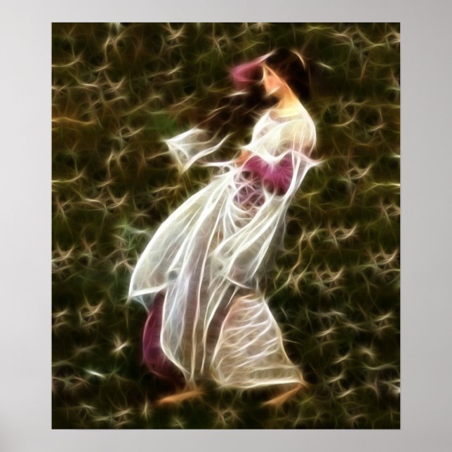 Windblumen Wasserhaus Fraktal Malerei Poster (Vorne)