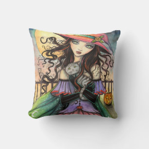 Winde von Halloween Hexenkatze Fantasy Art Kissen