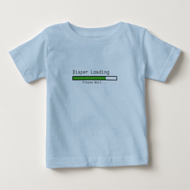 Windel-Laden. Warten Sie bitte Baby T-shirt (Vorderseite)