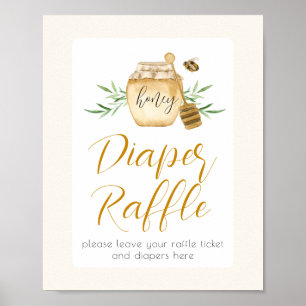 Windel-Raffel Little Honey Bee Baby Shower Tisch  Poster