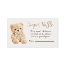 Windel-Raffel Neutraler Teddybär Baby Shower Boho