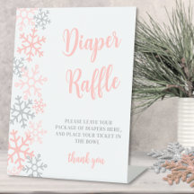 Windel-Raffel Schneeflocke Winter-Baby-Party