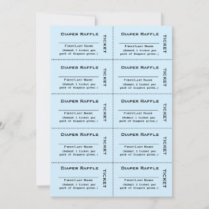 Windel-Raffel-Tickets Blaue Einladung