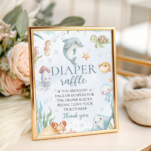 Windel-Raffel-Tischschild Ozean Sockelschild