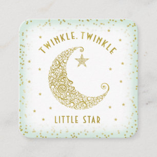 Windel-Raffel Twinkle Little Star Baby Shower Mint Begleitkarte