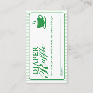 Windel-Raffelkarten - Vintage Green Coffee Shop  Begleitkarte