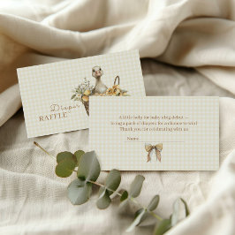 Windel-Raffle Alberne Gans Lemon Wasserfarbe  Begleitkarte