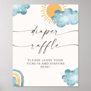 Windel-Raffle Baby Shower Sonnenschein Poster
