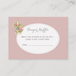 Windel-Raffle Fleur de Lys Baby-Shower-Einlage Begleitkarte