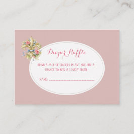 Windel-Raffle Fleur de Lys Baby-Shower-Einlage Begleitkarte