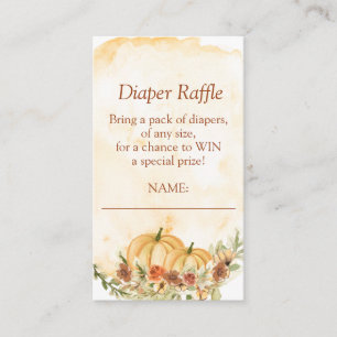 Windel-Raffle Herbst-Kürbis-Blumen-Baby-Party Begleitkarte