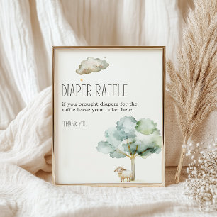 Windel-Raffle-Schild für Baby Shower Little Farm N Poster