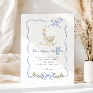 Windel-Raffle Silly Goose Blaues Schleife Baby Sho Poster