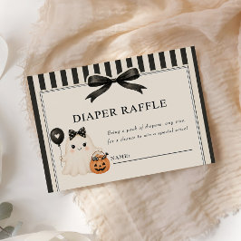 Windel-Raffle Süßer Geist Halloween Baby Shower Visitenkarte