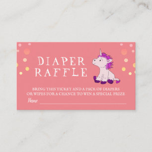 Windel-Raffle Süßes Rosa Einhorn Baby Mädchen Begleitkarte