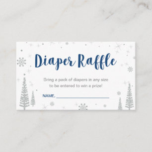 Windel-Raffle-Tickets   Winter-Baby-Party, Junge Begleitkarte
