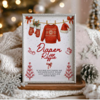 Windel-Raffle Winter-Santa-Schild