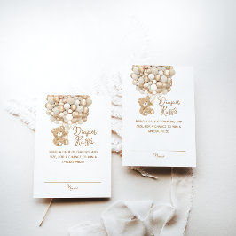 Windelkreuz Geschlecht Neutral Bear Baby Dusche Begleitkarte